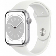 Apple Watch Series 8 41mm Silver Aluminum Case with Sport Band White